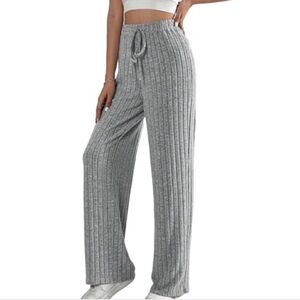 MAKEMECHIC Women’s Ribbed Knit Lounge Pants LONG